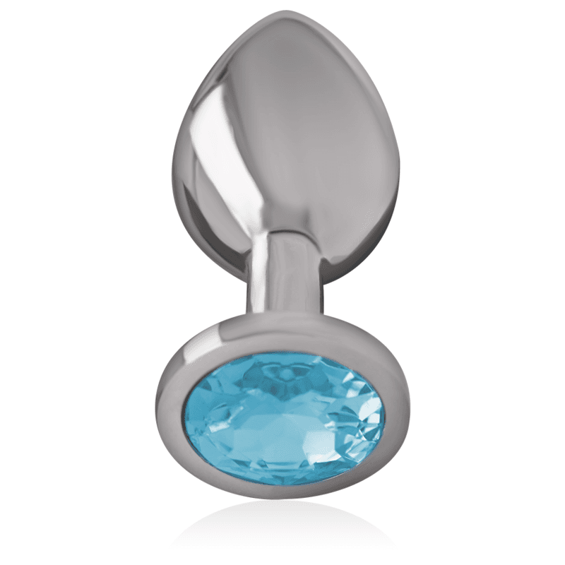 INTENSE - ALUMINUM METAL ANAL PLUG WITH BLUE CRYSTAL SIZE L thumb 2
