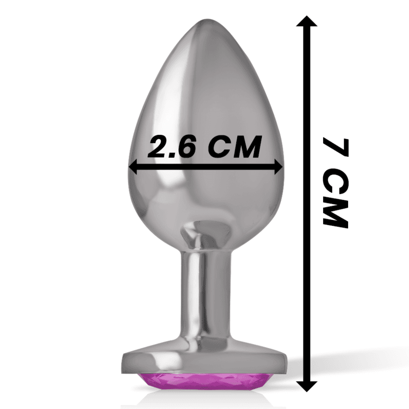 INTENSE - ALUMINUM METAL ANAL PLUG WITH PINK CRYSTAL SIZE S thumb 4