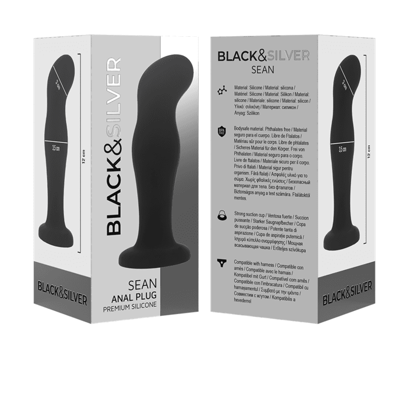 BLACK&SILVER - SEAN PLUG ANAL PREMIUM SILICONE BLACK thumb 5