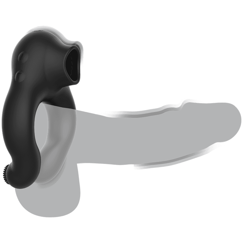 BLACK&SILVER - SILICONE VIBRATOR RING 3 MOTORS RECHARGEABLE BLACK thumb 2