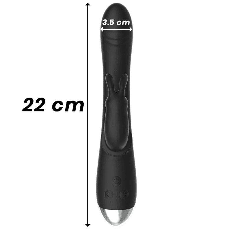 BLACK&SILVER - DJ. ADAM RECHARGEABLE SILICONE RABBIT STIMULATOR BLACK thumb 8