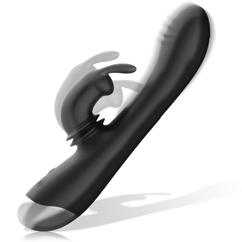 BLACK&SILVER - DJ. ADAM RECHARGEABLE SILICONE RABBIT STIMULATOR BLACK thumb 3