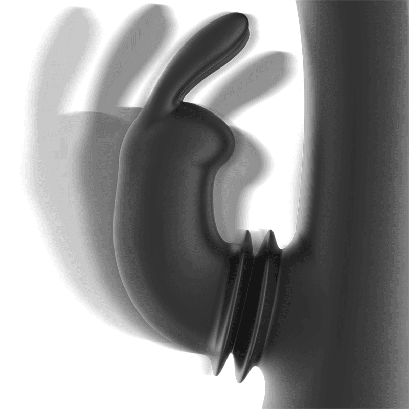 BLACK&SILVER - DJ. ADAM RECHARGEABLE SILICONE RABBIT STIMULATOR BLACK thumb 6
