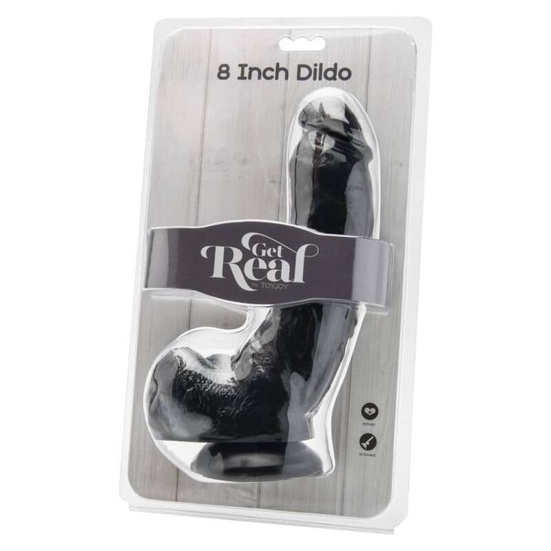 GET REAL - DILDO 20,5 CM WITH BALLS BLACK thumb 2