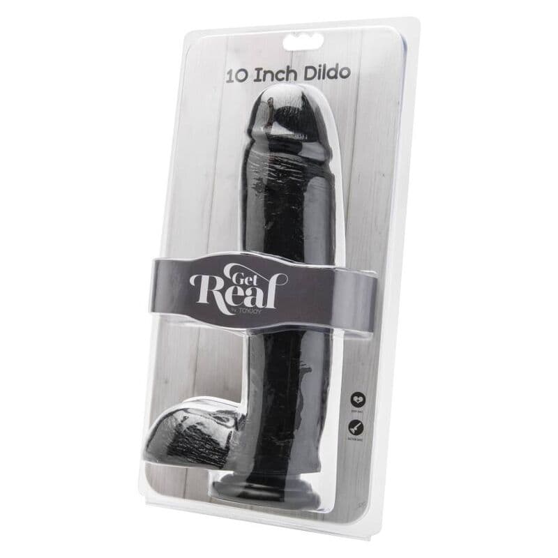 GET REAL - DILDO 25,5 CM WITH BALLS BLACK thumb 2