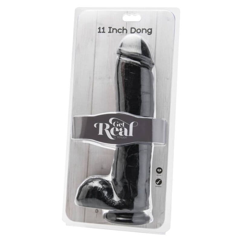GET REAL - DILDO 28 CM WITH BALLS BLACK thumb 2