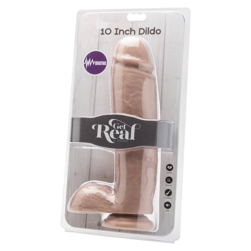 GET REAL - DILDO 25,5 CM WITH BALLS VIBRATOR SKIN thumb 2