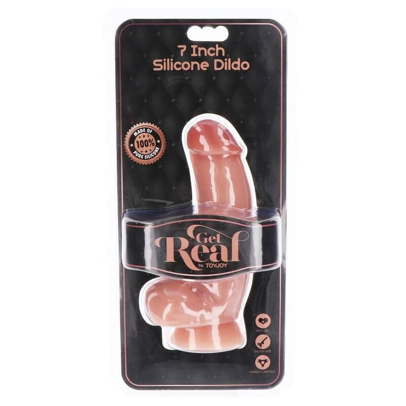 GET REAL - SILICONE DILDO 18 CM W BALLS SKIN thumb 4