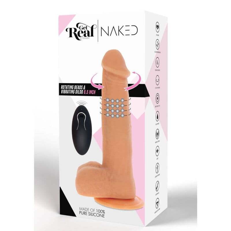 GET REAL - ROTATING BEADS VIBRATING DILDO SKIN thumb 6