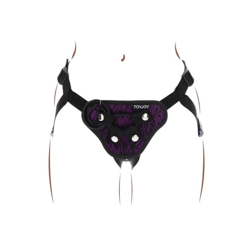 GET REAL - STRAP-ON LACE HARNESS PURPLE thumb 4