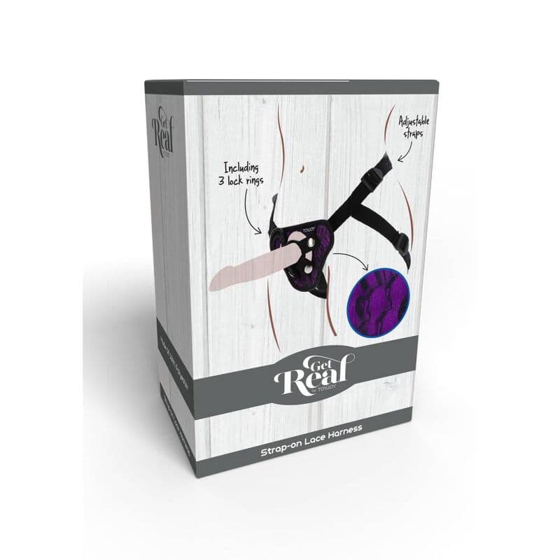 GET REAL - STRAP-ON LACE HARNESS PURPLE thumb 9