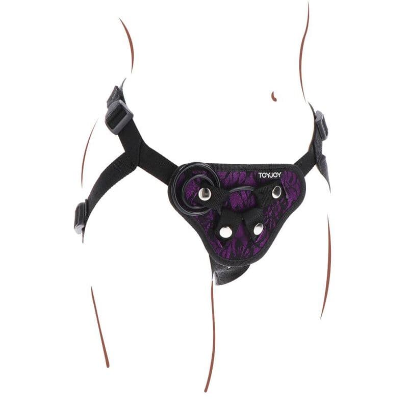 GET REAL - STRAP-ON LACE HARNESS PURPLE thumb 6