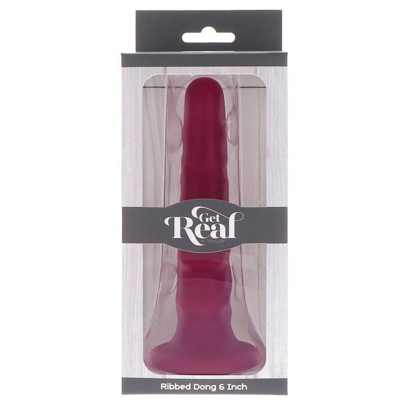 GET REAL - RIBBED DONG 12 CM RED thumb 6