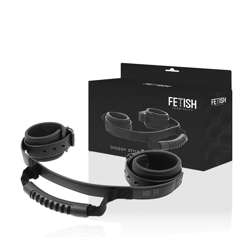 FETISH SUBMISSIVE - NOPRENE LINING HANDCUFFS WITH HANDLE thumb 2