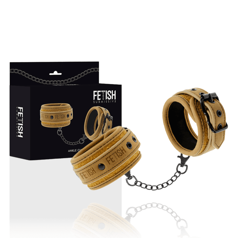 FETISH SUBMISSIVE ORIGEN - VEGAN LEATHER ANKLE CUFFS WITH NEOPRENE LINING thumb 2