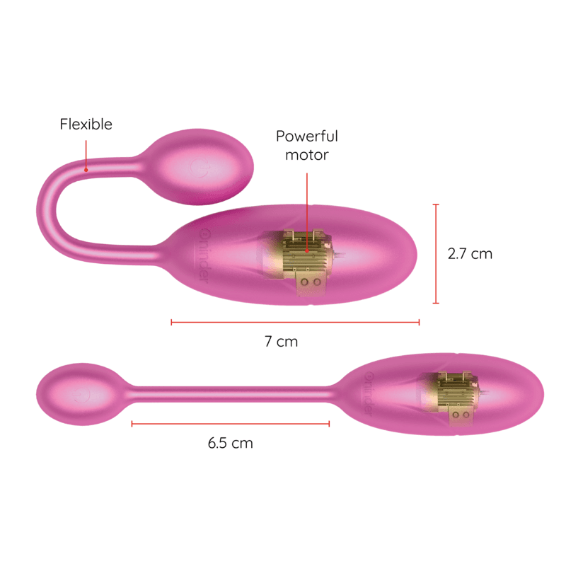ONINDER - DENVER VIBRATING EGG PINK 7 X 2.7 CM FREE APP thumb 3