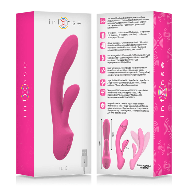 INTENSE - LUIGI RABBIT VIBRATOR PINK LIQUID SILICONE thumb 7