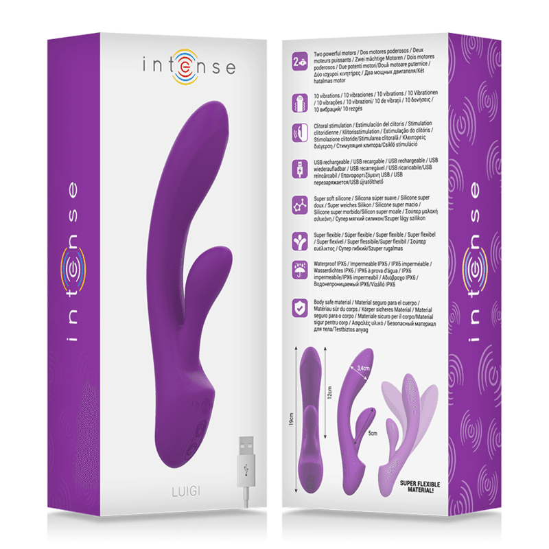 INTENSE - LUIGI RABBIT VIBRATOR LIQUID SILICONE PURPLE thumb 7