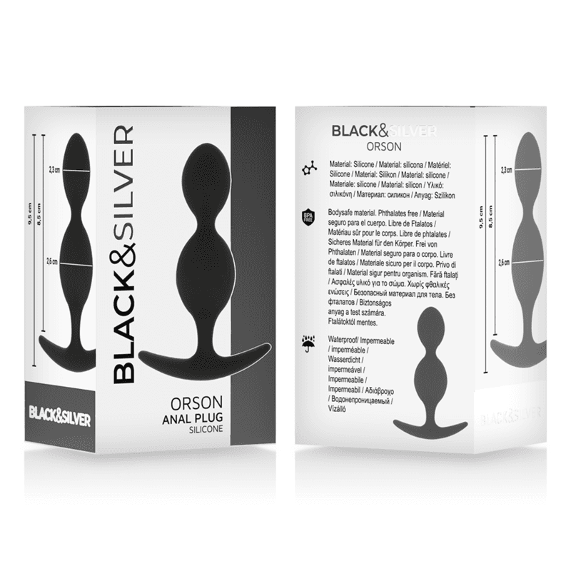 BLACK&SILVER - ORSON PLUG SILICONE 2 ANAL WAVES 9 CM thumb 5