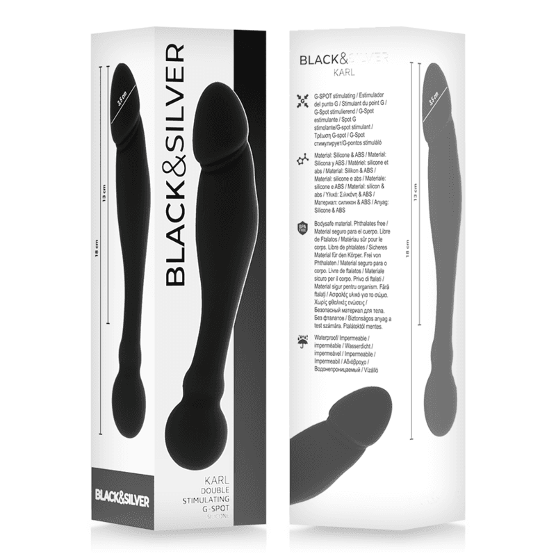 BLACK&SILVER - KARL G-POINT STIMULATING DILDO 18 CM thumb 5