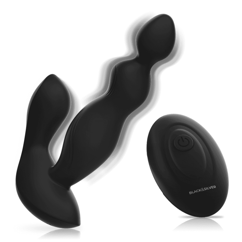 BLACK&SILVER - CORA ANAL PLUG SILICONE REMOTE CONTROL thumb 3