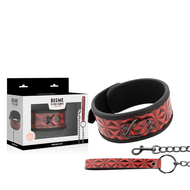 BEGME - RED EDITION PREMIUM VEGAN LEATHER COLLAR WITH NEOPRENE LINING thumb 2