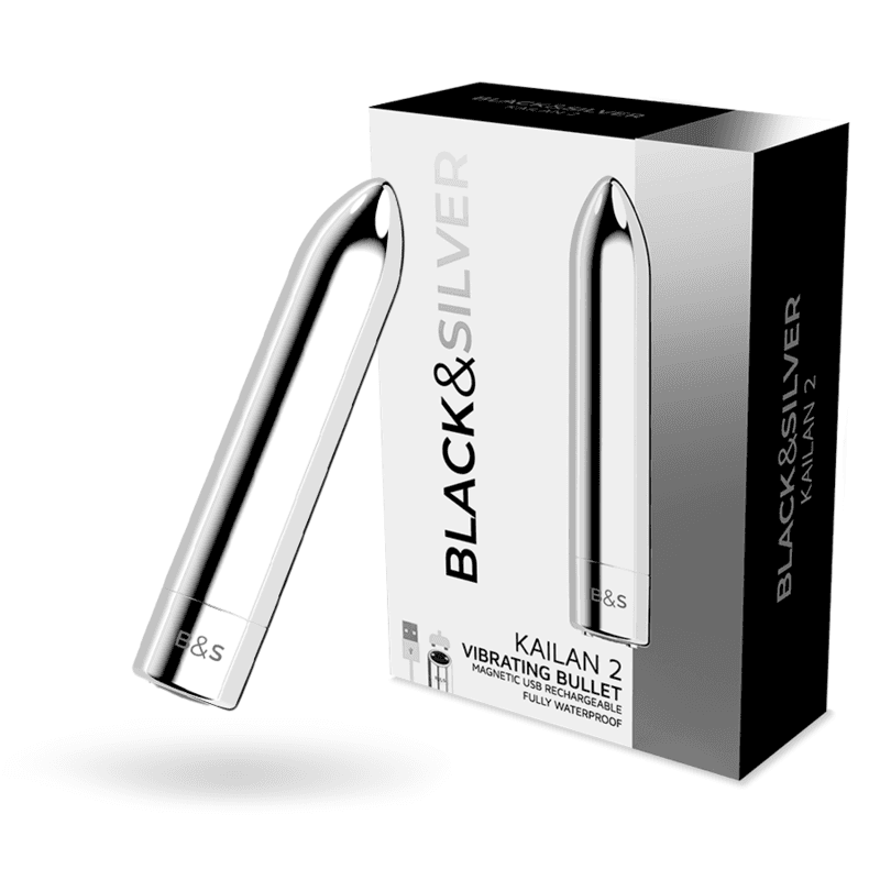 BLACK&SILVER - KAILAN 2 SILVER VIBRATING MAGNETIC BULLET thumb 2