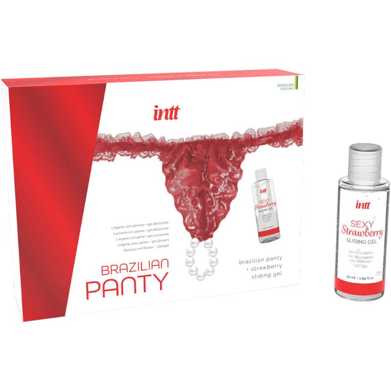 INTT RELEASES - BRAZILIAN RED PANTY WITH PEARLS AND LUBRICATING GEL 50 ML thumb 2