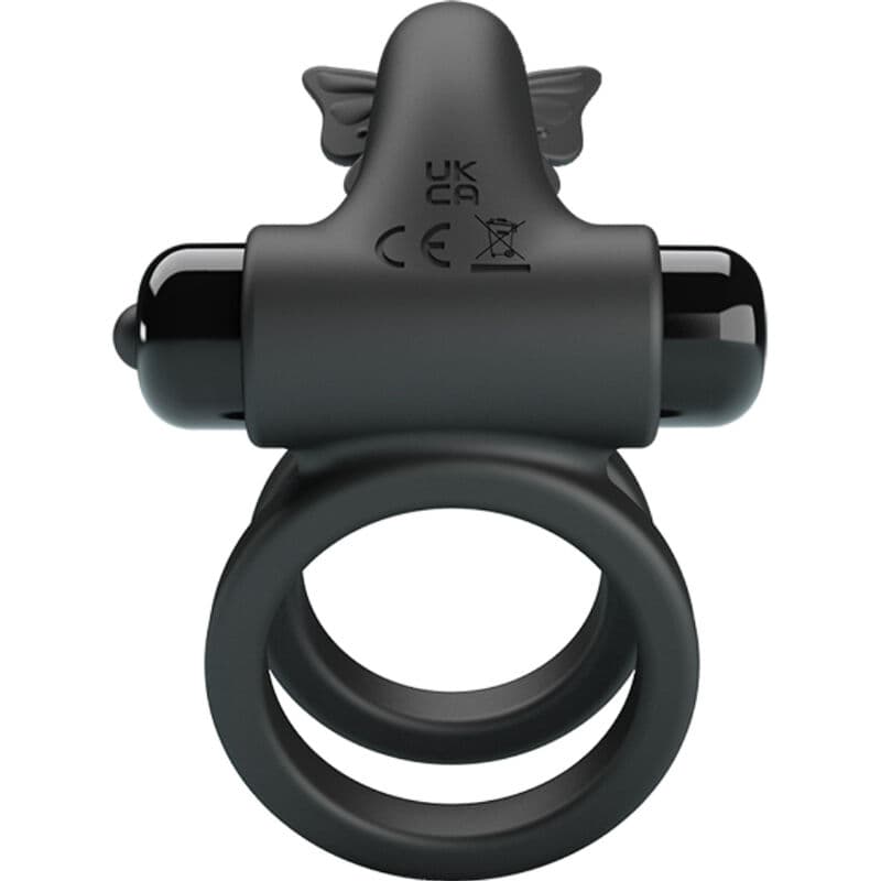 PRETTY LOVE - DOUBLE VIBRATING RING WITH BLACK STIMULATOR thumb 3