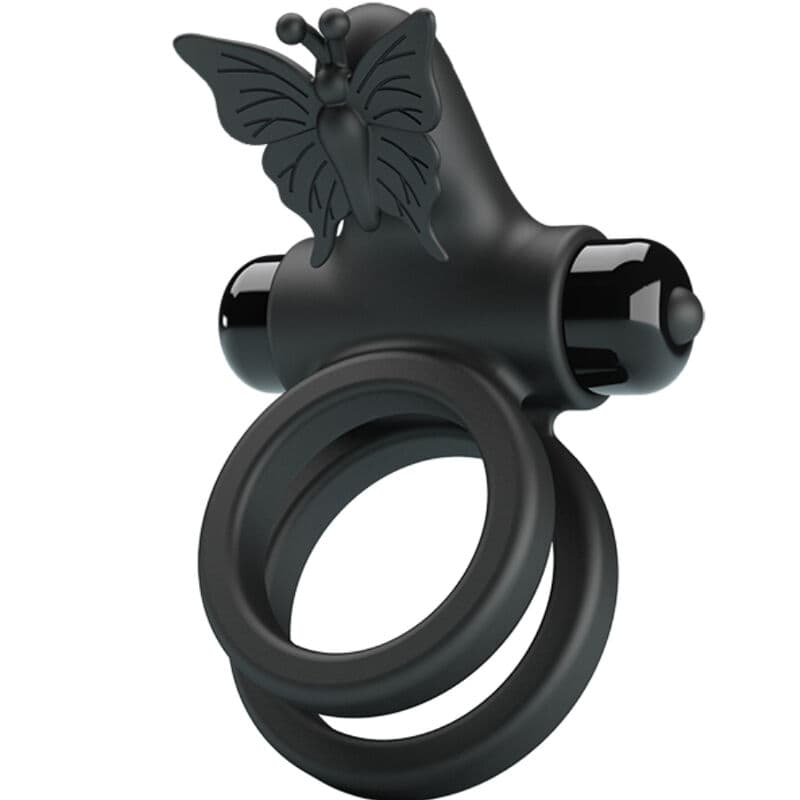 PRETTY LOVE - DOUBLE VIBRATING RING WITH BLACK STIMULATOR thumb 2
