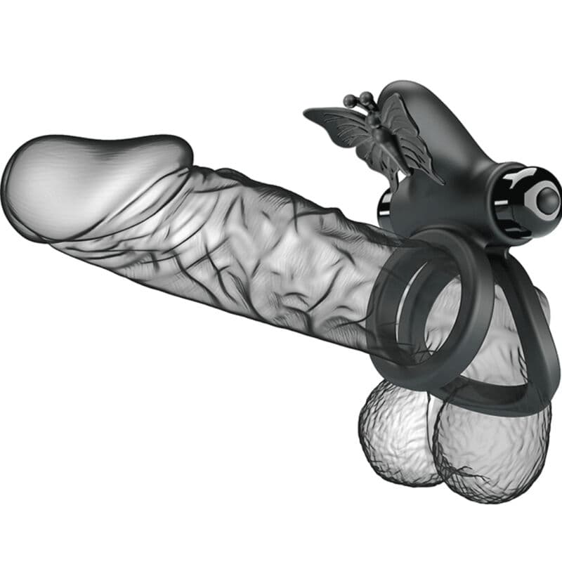 PRETTY LOVE - DOUBLE VIBRATING RING WITH BLACK STIMULATOR thumb 7