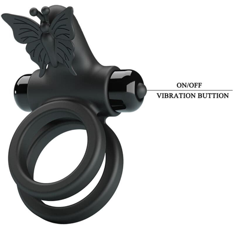 PRETTY LOVE - DOUBLE VIBRATING RING WITH BLACK STIMULATOR thumb 9