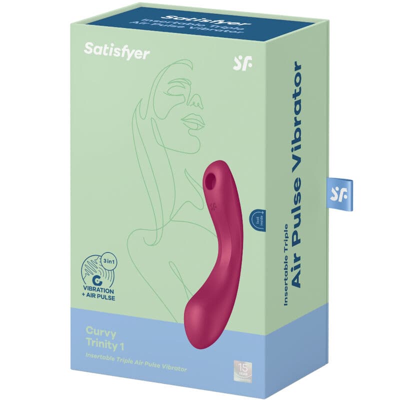 SATISFYER - CURVE TRINITY 1 AIR PULSE VIBRATION RED thumb 10