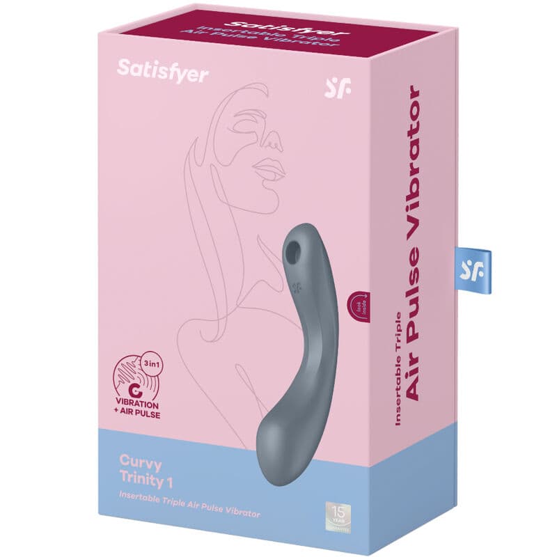 SATISFYER - CURVE TRINITY 1 AIR PULSE VIBRATION GREY thumb 10