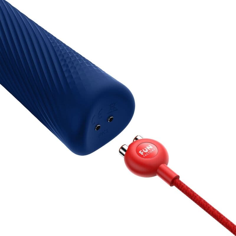 FUN FACTORY - VIM SILICONE RECHARGEABLE VIBRATING WEIGHTED RUMBLE WAND MIDNIGHT BLUE thumb 4