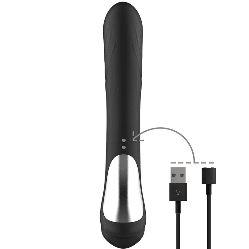 BLACK&SILVER - JAMIE RECHARGEABLE SILICONE RABBIT STIMULATOR BLACK thumb 4