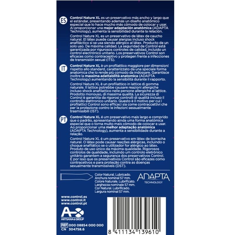 CONTROL - ADAPTA NATURE XL CONDOMS 12 UNITS thumb 2