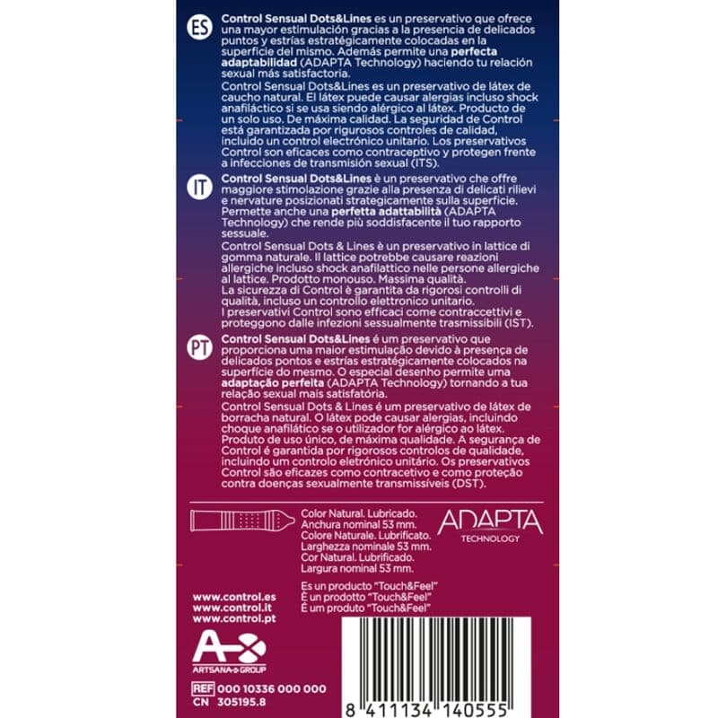 CONTROL - SENSUAL DOTS & LINES POINTS AND STRETCH MARKS 12 UNITS thumb 2
