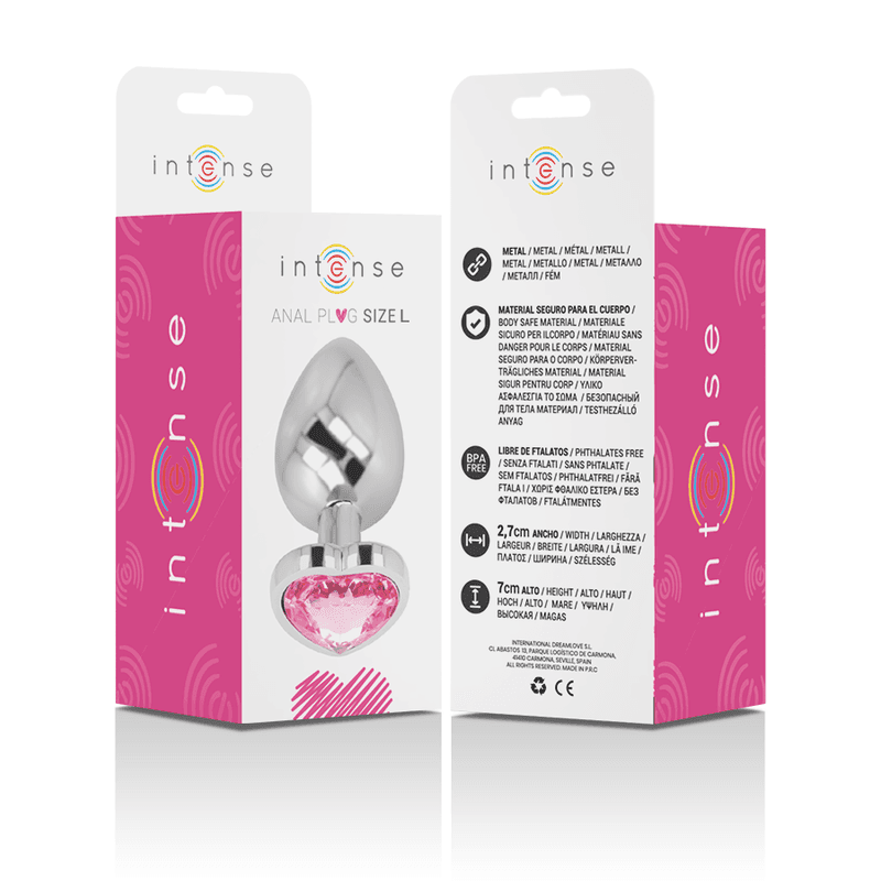 INTENSE - ALUMINUM METAL ANAL PLUG PINK HEART SIZE L thumb 6