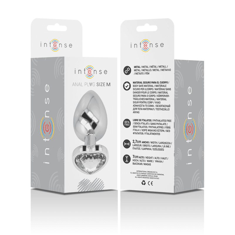 INTENSE - ALUMINUM METAL ANAL PLUG WHITE HEART SIZE M thumb 6