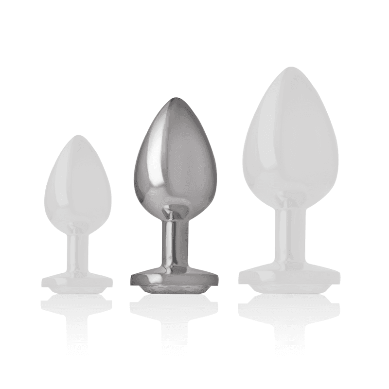 INTENSE - ALUMINUM METAL ANAL PLUG WHITE HEART SIZE M thumb 5