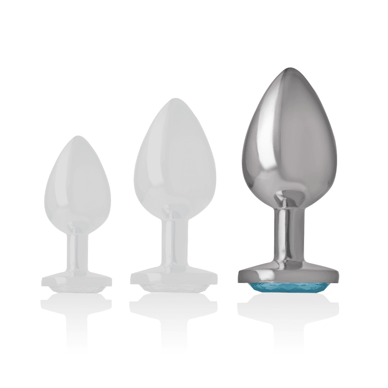 INTENSE - ALUMINUM METAL ANAL PLUG BLUE HEART SIZE L thumb 5
