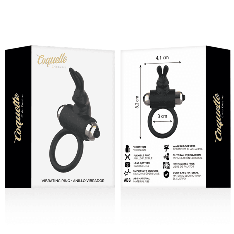 COQUETTE CHIC DESIRE - COCK RING WITH VIBRATOR BLACK/ GOLD thumb 9