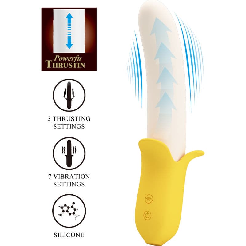 PRETTY LOVE - BANANA GEEK SUPER POWER 7 VIBRATIONS UP&DOWN SILICONE BLACK thumb 3