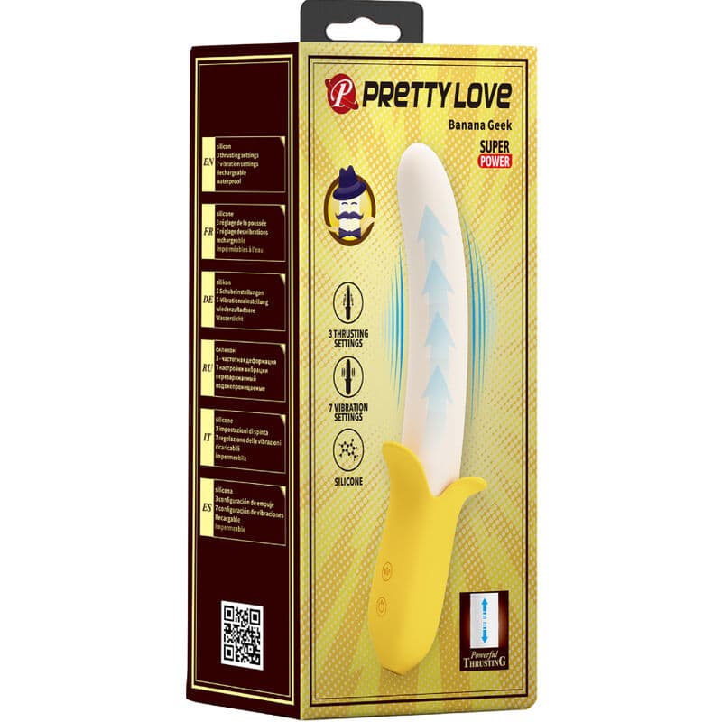 PRETTY LOVE - BANANA GEEK SUPER POWER 7 VIBRATIONS UP&DOWN SILICONE BLACK thumb 7