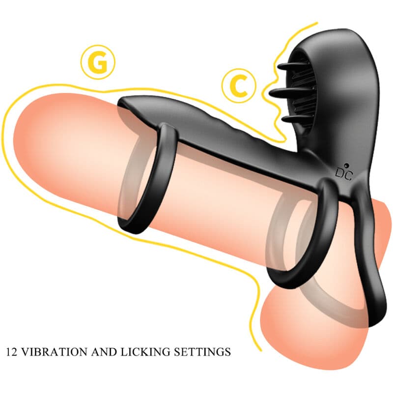 PRETTY LOVE - JAMMY PENIS SHEATH 12 VIBRATIONS WITH RECHARGEABLE SILICONE TONGUE thumb 10