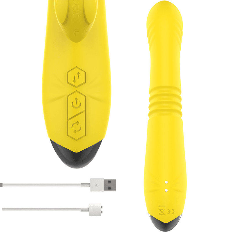 INTENSE - TOKY MULTIFUNCTION VIBRATOR UP & DOWN WITH CLITORAL STIMULATOR YELLOW thumb 4