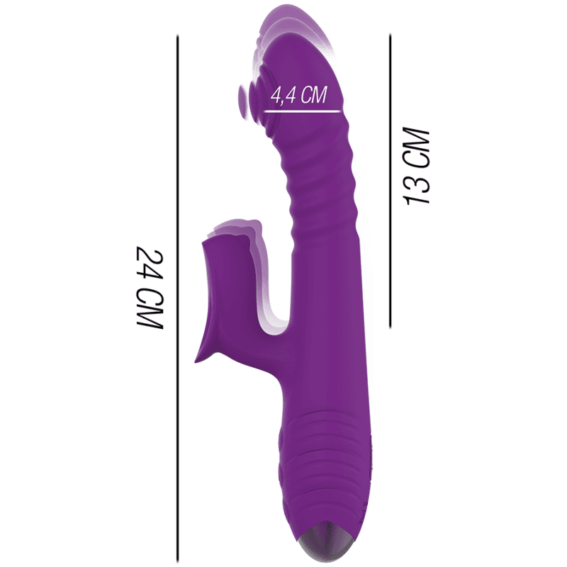 INTENSE - IGGY MULTIFUNCTION RECHARGEABLE VIBRATOR UP & DOWN WITH CLITORAL STIMULATOR PURPLE thumb 3