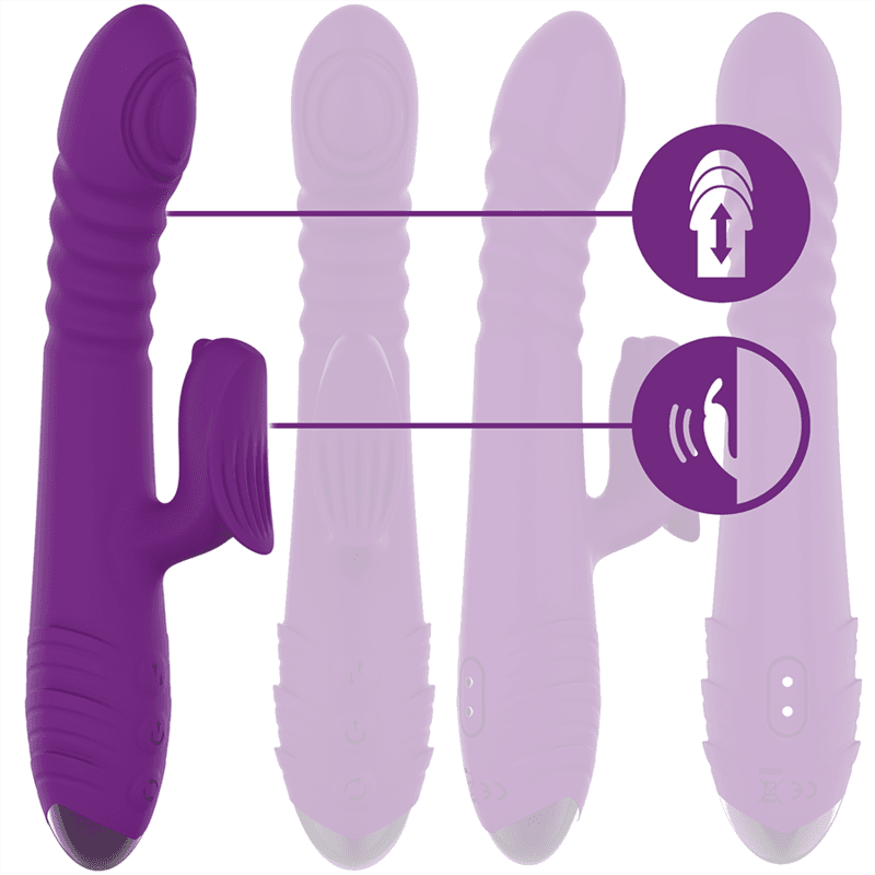 INTENSE - IGGY MULTIFUNCTION RECHARGEABLE VIBRATOR UP & DOWN WITH CLITORAL STIMULATOR PURPLE thumb 2