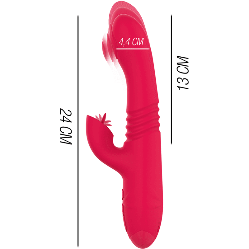 INTENSE - DUA MULTIFUNCTION RECHARGEABLE UP & DOWN VIBRATOR WITH RED TONGUE thumb 3